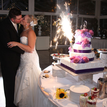 Couple in the glass pavilion